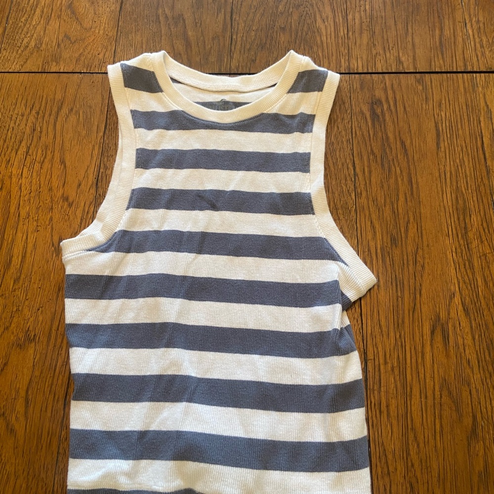 Hollister Kids Tank Top - Navy and White Stripes